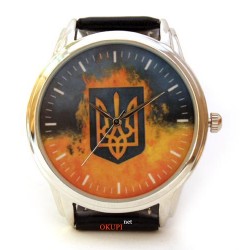 Патриотические часы с трезубцем и флагом Украины